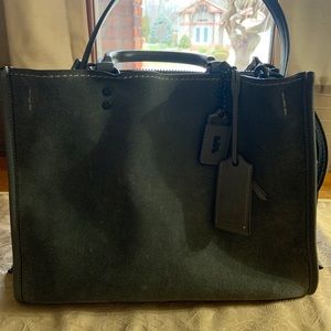 Grey Suede Coach “Rogue” handbag